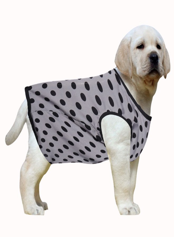 Western Era Funky Soft Cotton Dog T-Shirt, Comfortable Dog Clothing, Sleeveless Vest Puppy Outfit, Apparel (Polka Grey) (XXSmall) (10 inches) - Image 1
